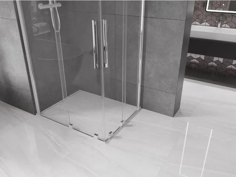 Mexen Velar Duo cabina de duche deslizante 90 x 80 cm, transparente, cromado - 871-090-080-02-01