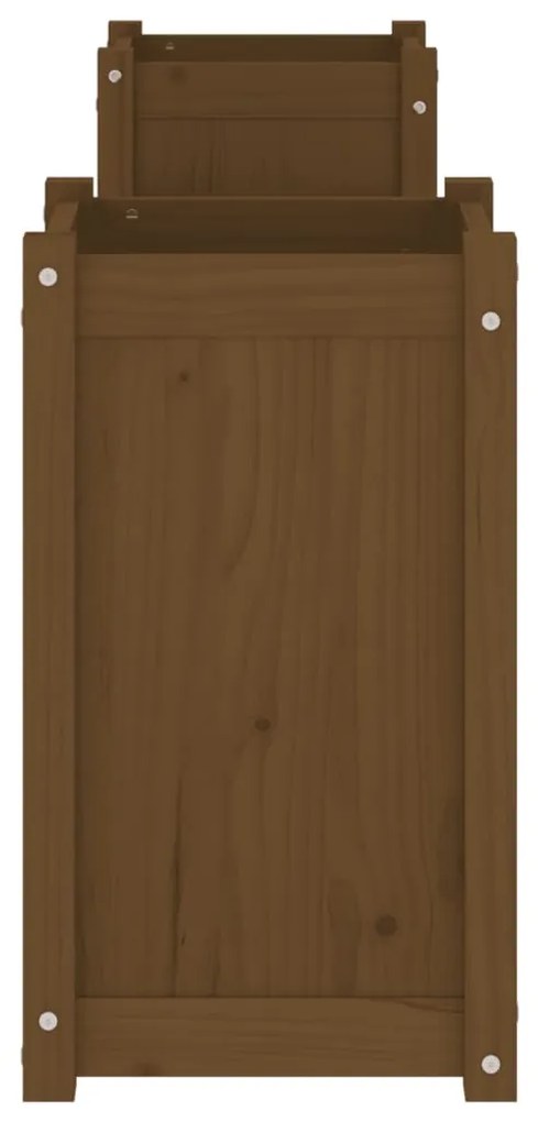 Banco c/ vasos 180x36x63cm madeira de pinho maciça castanho-mel