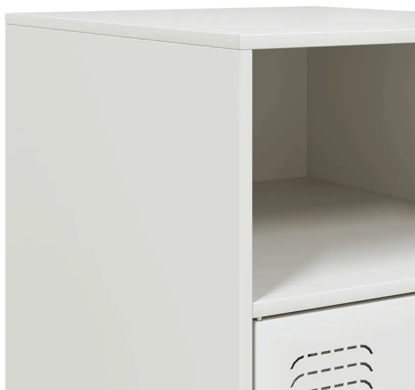 Mesa de cabeceira 34,5x39x62 cm aço branco