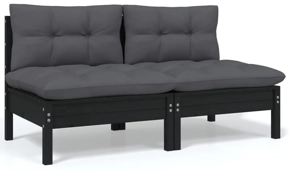 5 pcs conjunto lounge de jardim c/ almofadões pinho maciço