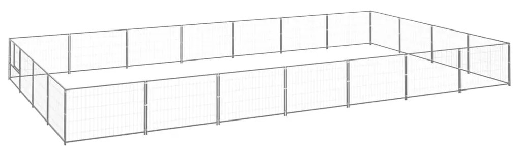 vidaXL Canil para cães 28 m² aço prateado