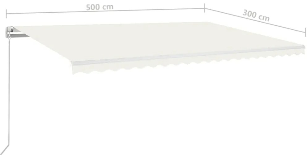 Toldo retrátil manual 500x300 cm cor creme