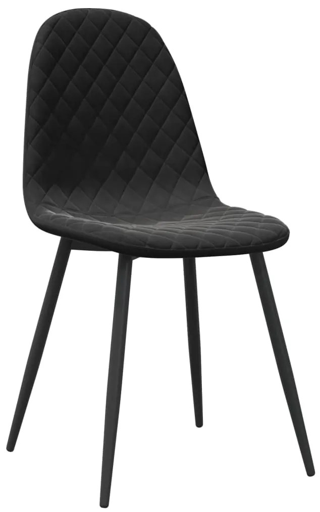 Cadeiras de jantar 6 pcs veludo preto