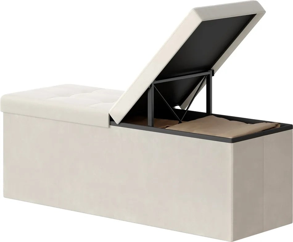 Banco com espaço de arrumação, para a entrada 38 x 110 x 38 cm bege-cappuccino