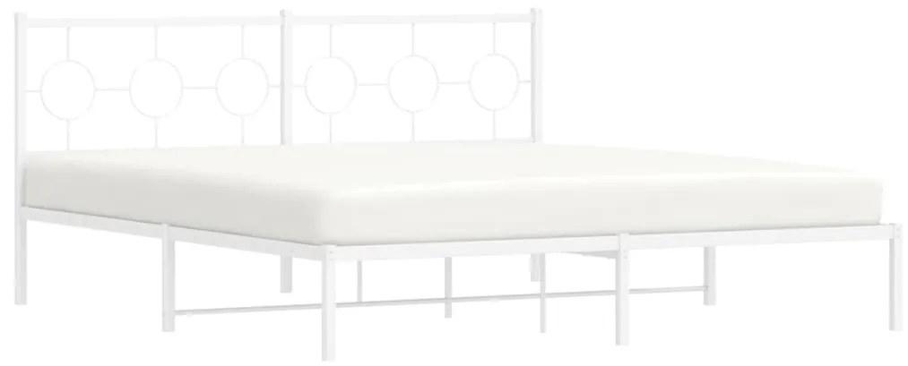 Estrutura de cama com cabeceira 180x200 cm metal branco