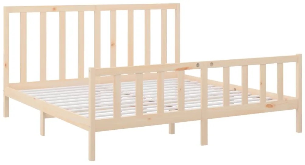 Cama sem colchão 200x200 cm madeira de pinho maciça