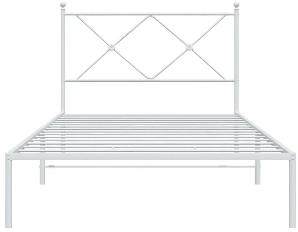 Estrutura de cama com cabeceira 100x200 cm metal branco