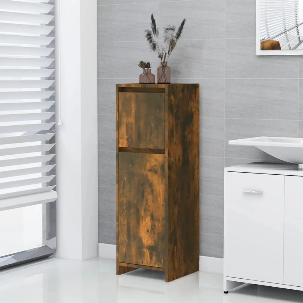 815552 vidaXL Armário WC 30x30x95 cm derivados de madeira carvalho fumado