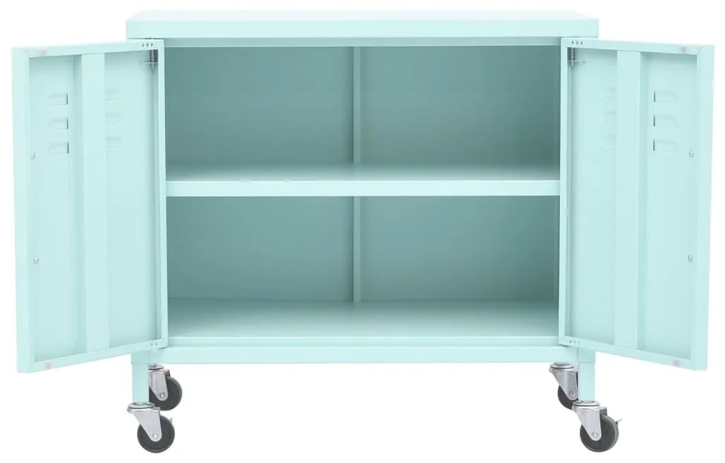 Armário de arrumação aço 60x35x56 cm verde-hortelã
