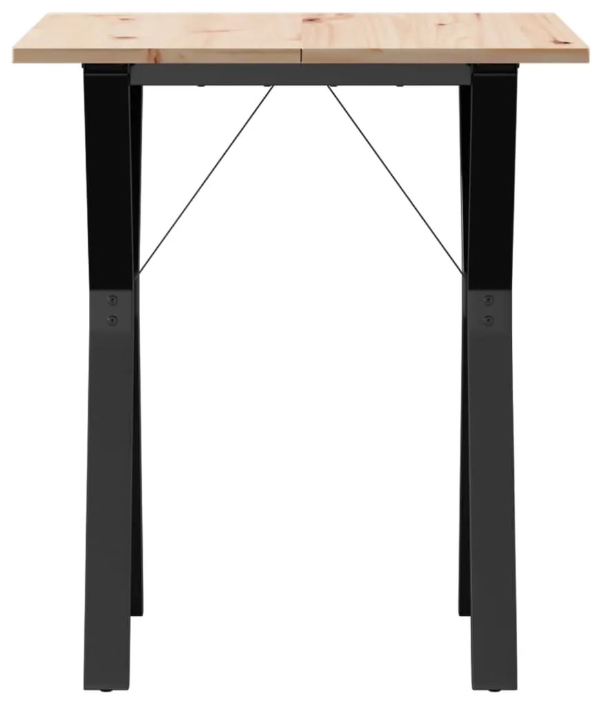 Mesa de jantar estrutura em Y 60x60x75 cm pinho e aço