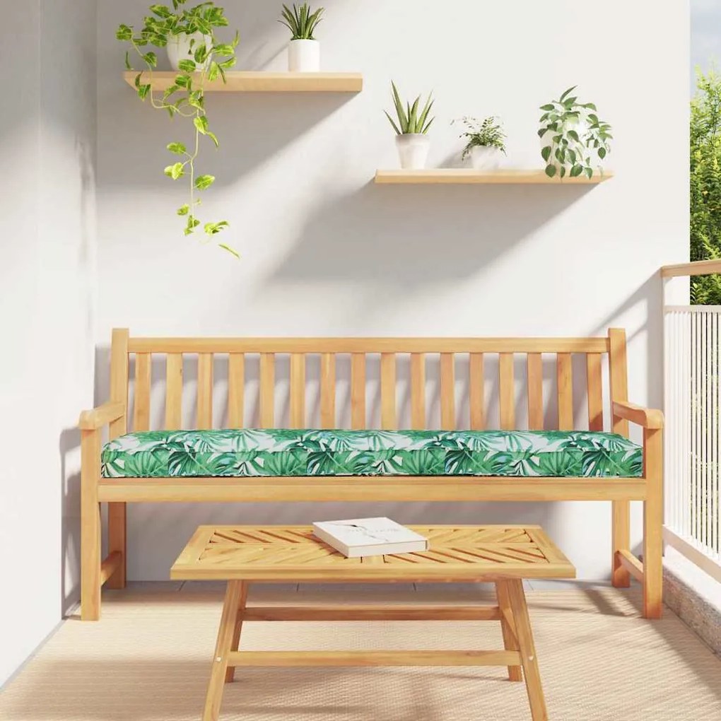 Almofadas de Palete para Banco 2 pcs Padrão de Folhas 180x40x8 cm Teci