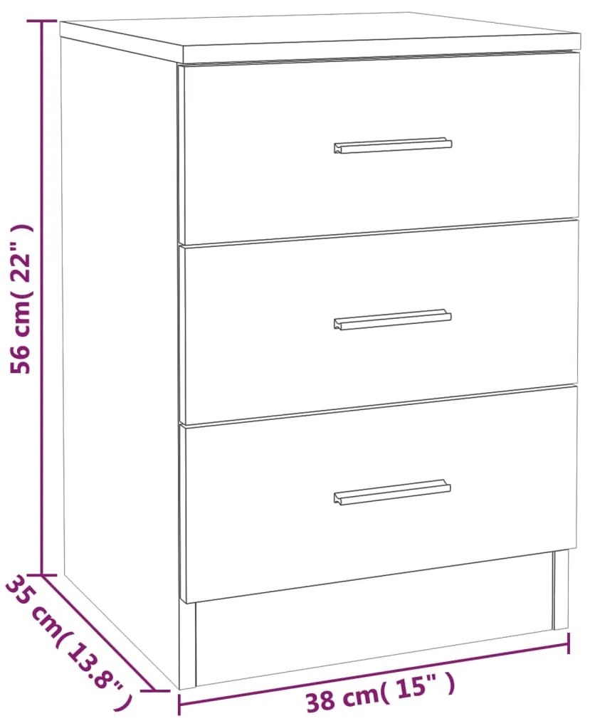 Conjunto de 2 Mesinhas de Cabeceira Vera - Cinzento Sonoma - Design Nó