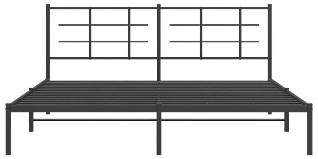Estrutura de cama com cabeceira 183x213 cm metal preto