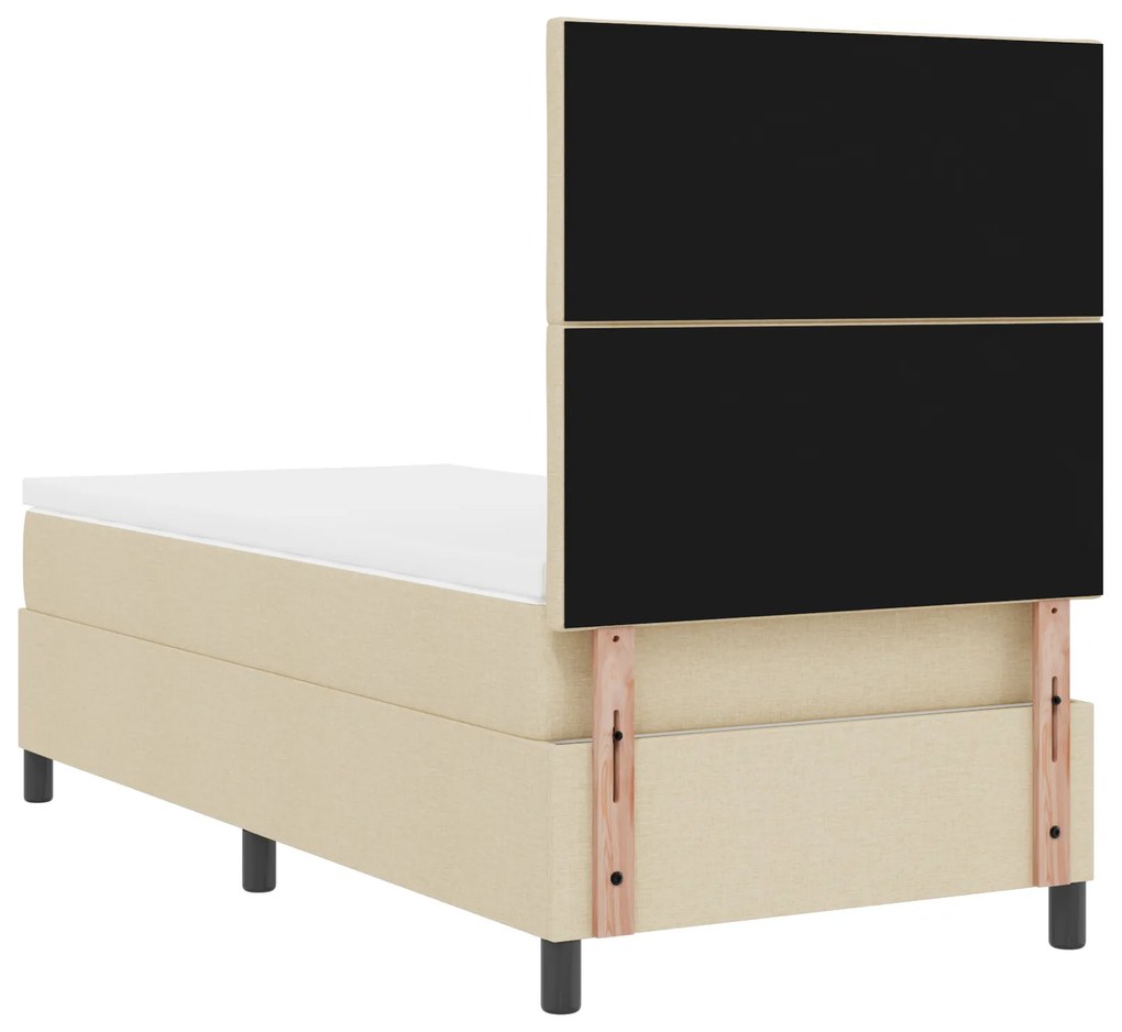 Cama Box Spring com Colchão Bege 90x200 cm Tecido