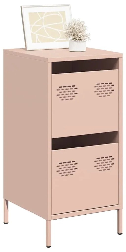vidaXL Aparador 35x39x73,5 cm aço laminado a frio rosa