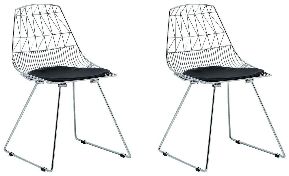 Conjunto de 2 cadeiras em metal prateado HARLAN Beliani