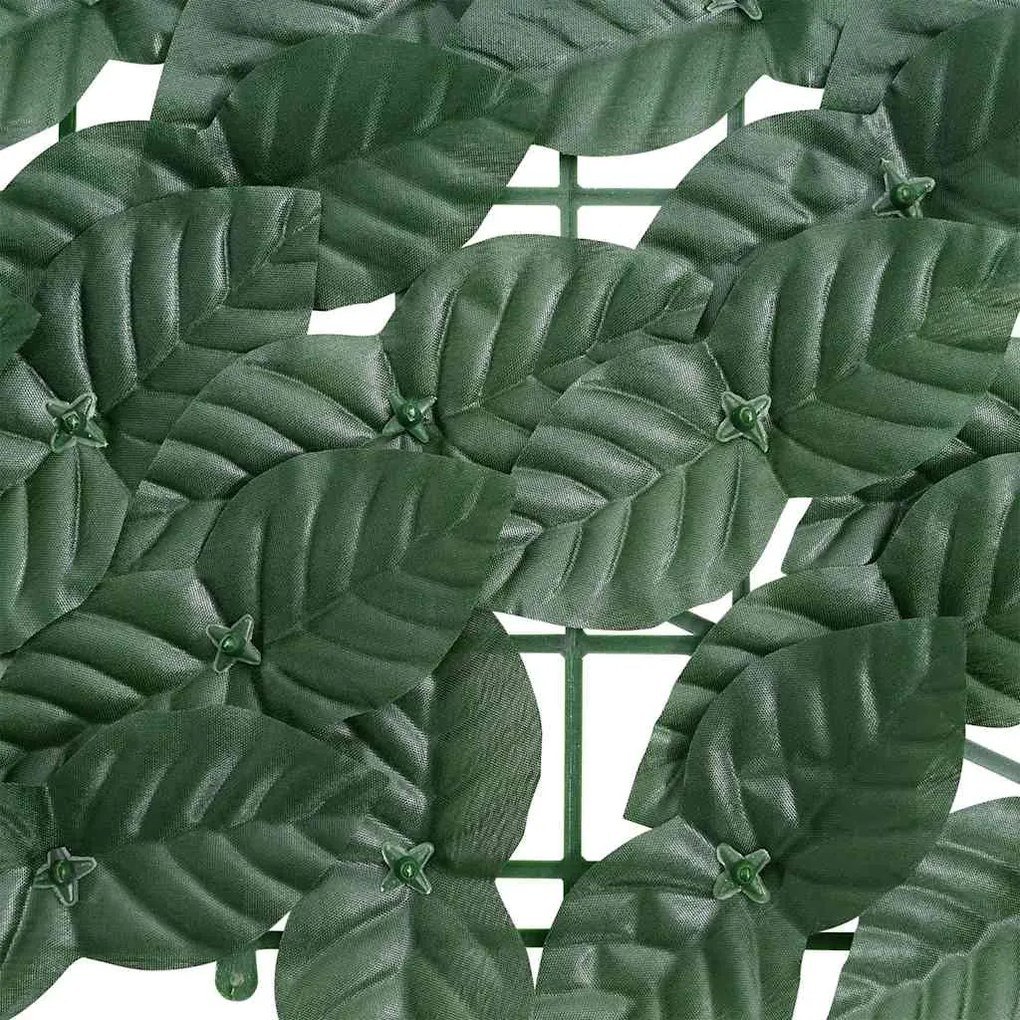 Tela de varanda com folhas verde-escuras 400x150 cm