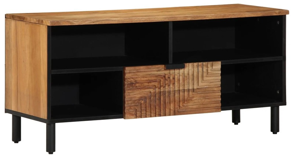 Armário para TV vidaXL 100x33,5x46 cm Madeira Maciça de Acácia