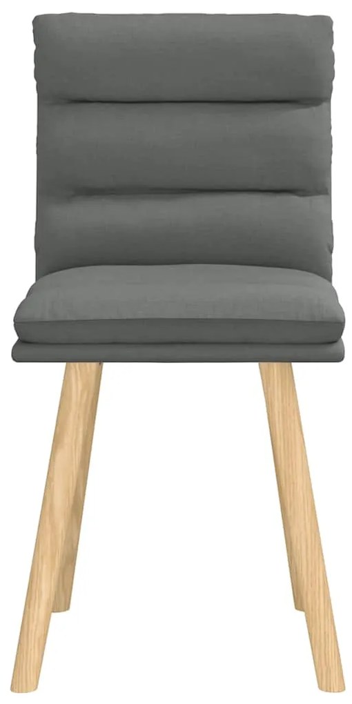 Cadeiras de jantar 2 pcs tecido cinzento-escuro