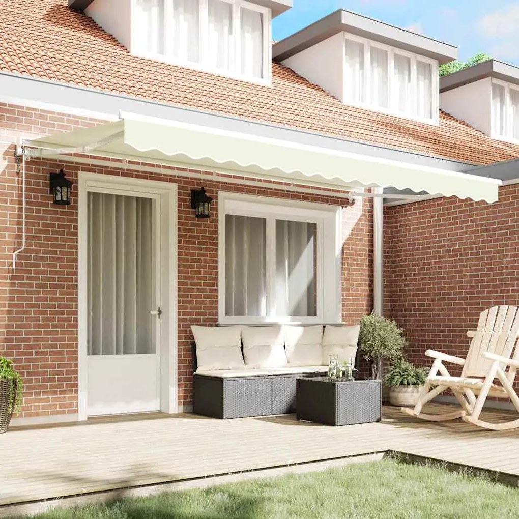 Toldo Retrátil Manual Creme 350x200 cm Tecido