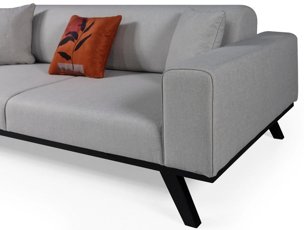 Sofá-Cama de 3 Lugares Leon – Cinzento Claro – 222 cm x 92 cm x 77 cm