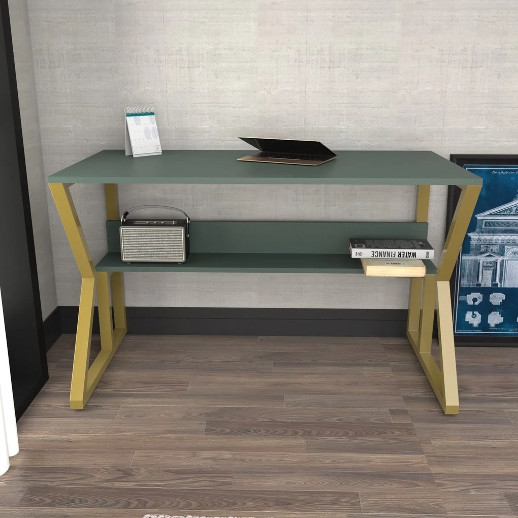 Secretária Wake – Verde Dourado – 120x72,8x60 cm