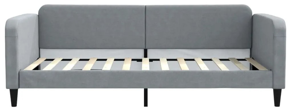 Sofá-cama com colchão 100x200 cm tecido cinzento-claro