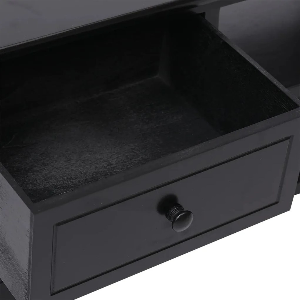 Móvel de TV 108x30x40 cm madeira paulownia maciça preto