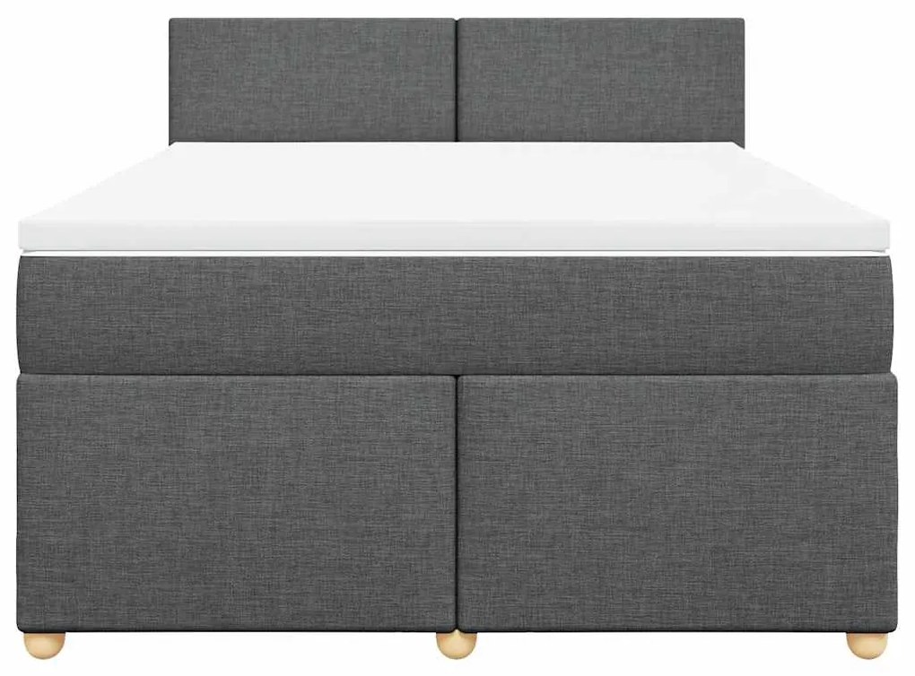 Cama com molas/colchão 140x190 cm tecido cinzento-escuro