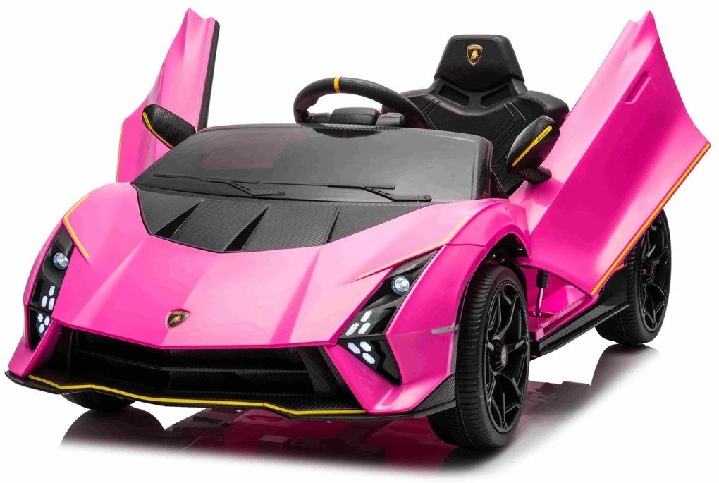 Carro elétrico para Crianças 12V 4x4 Lamborghini Invencible, Rodas Espuma EVA, Assento couro ecológico Rosa