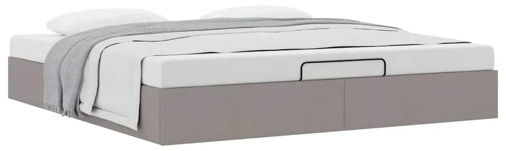 Estrutura de cama otomana sem colchão 160x200cm tecido cinzento