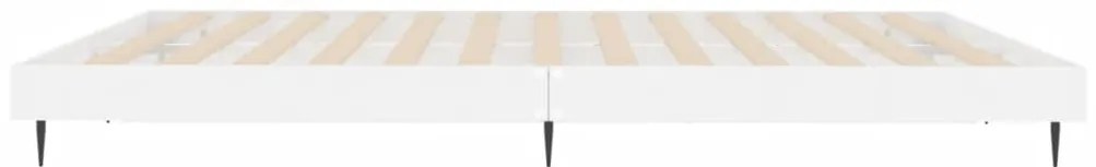 Estrutura de cama 160x200 cm derivados madeira branco brilhante