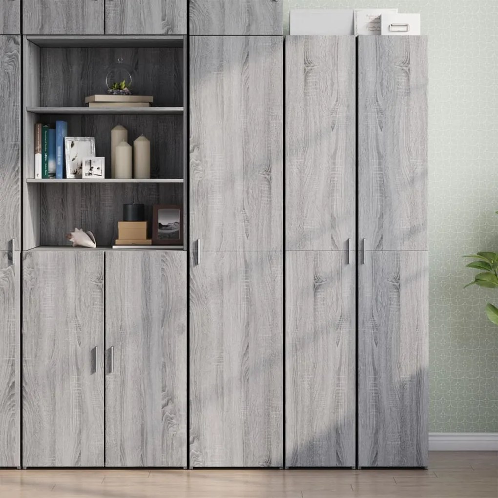 vidaXL Armário alto 40x42,5x185 cm derivados de madeira cinza sonoma