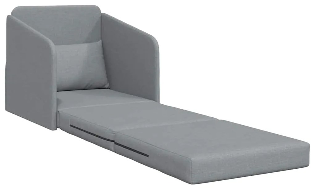 Sofá Cama de Chão 2-em-1 Cinza Claro 65x80x83 cm Tecido