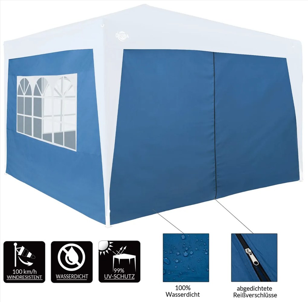 Conjunto de 2 paredes laterais dobráveis para Tenda (NÃO NCLUÍDO) 6 x 2 m Azul