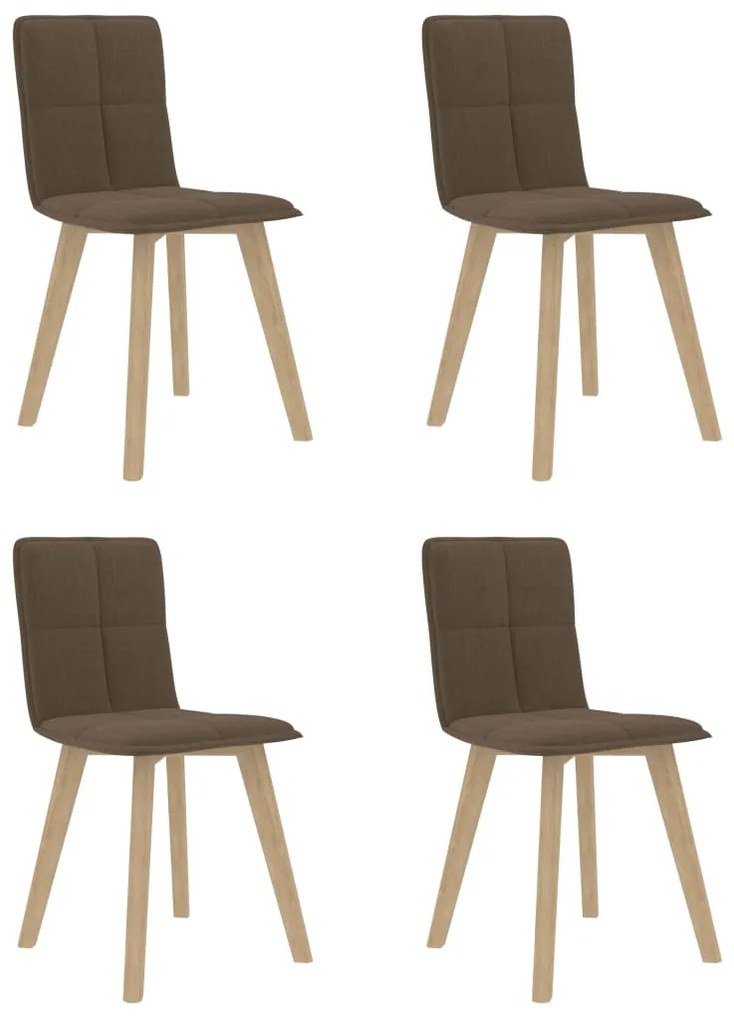 vidaXL Cadeiras de jantar 4 pcs tecido castanho