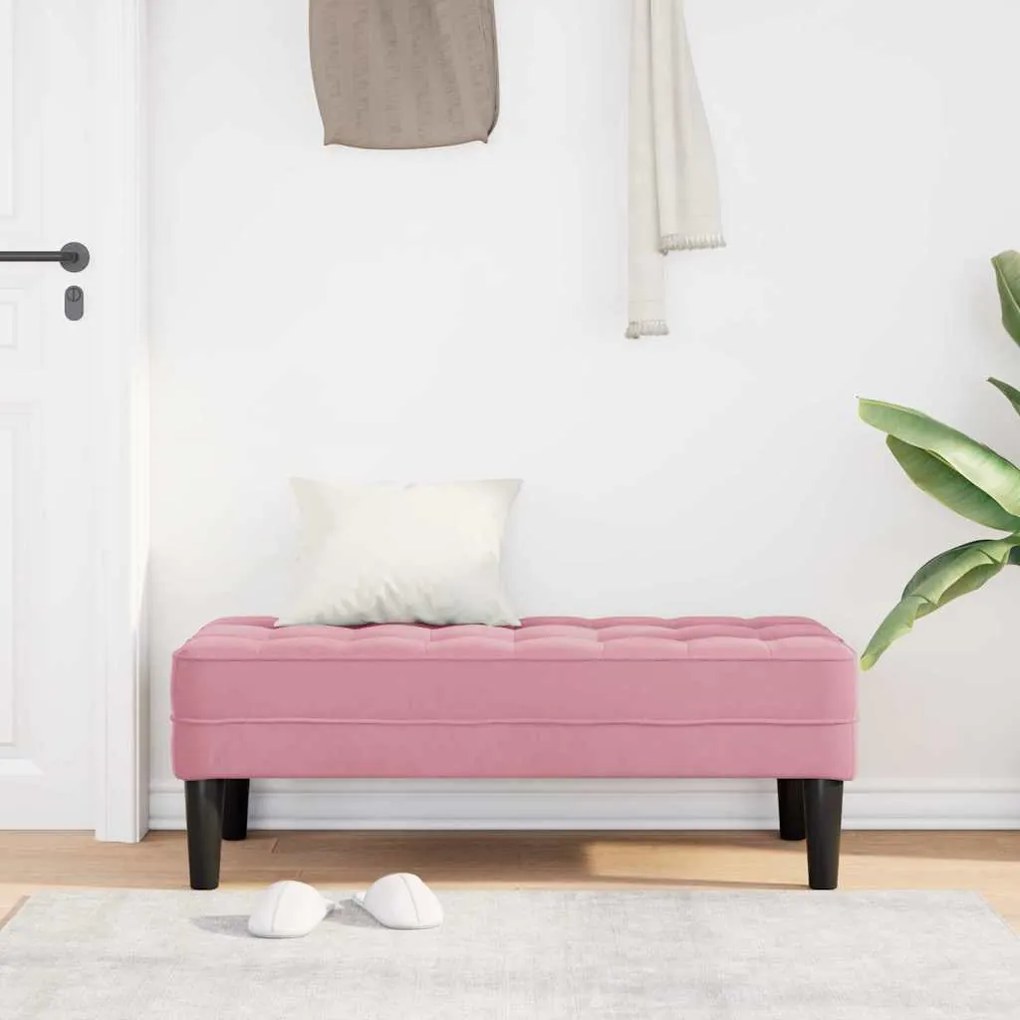 Banco Rosa 113x57x39 cm Veludo