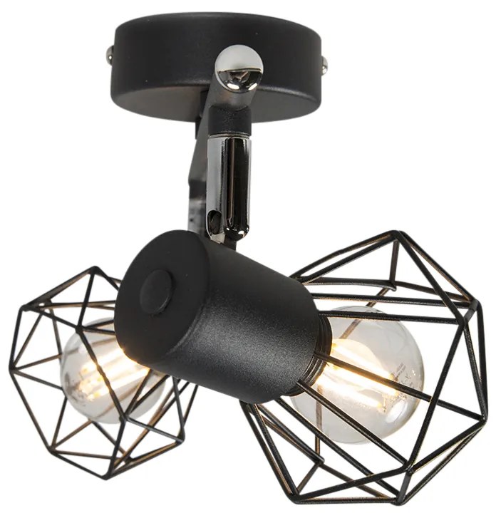 Projetores ajustáveis Art Déco pretos 2 luzes - Mosh 2 Moderno