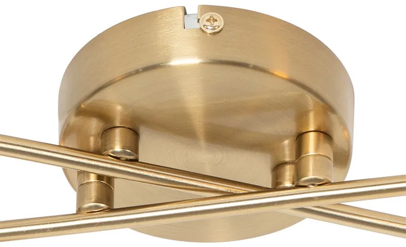 Candeeiro de teto moderno dourado 4 luzes vidro fumê - ATHENS Rústico