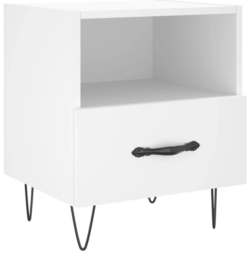 Mesas de cabeceira 2 pcs 40x35x47,5 cm deriv. de madeira branco