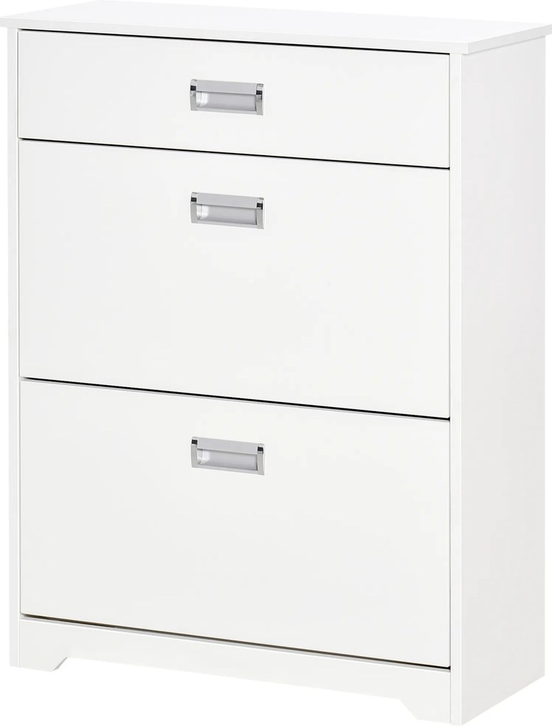 Sapateira com 2 gavetas rebatíveis, prateleira ajustável + 1 gaveta com capacidade para até 16 pares, 70 L x 29 L x 92 A, Branco