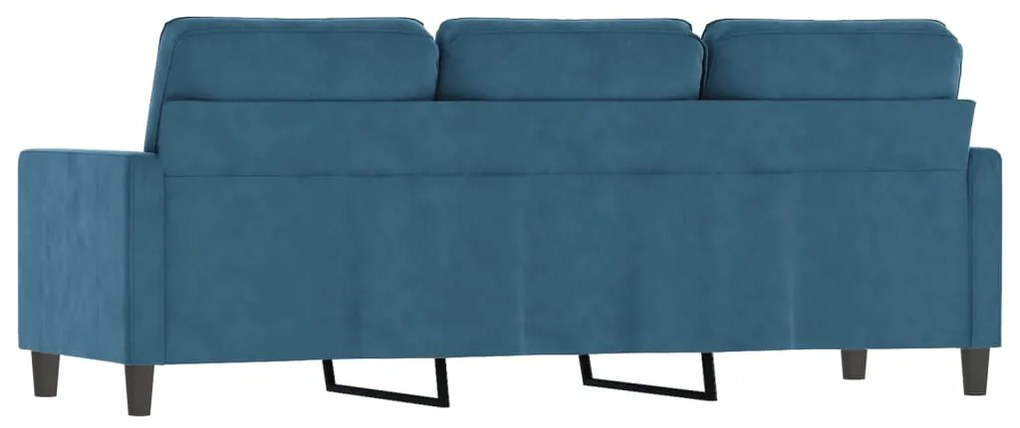 Sofá de 3 lugares 180 cm veludo azul