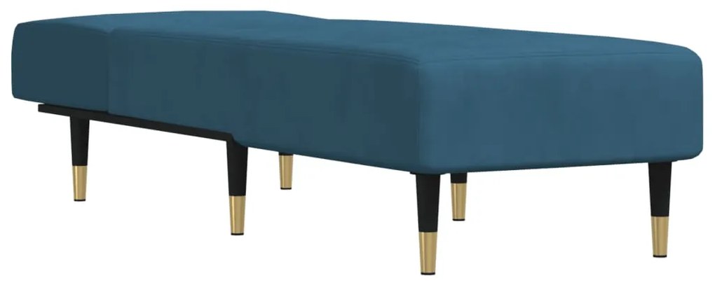 Chaise longue veludo azul