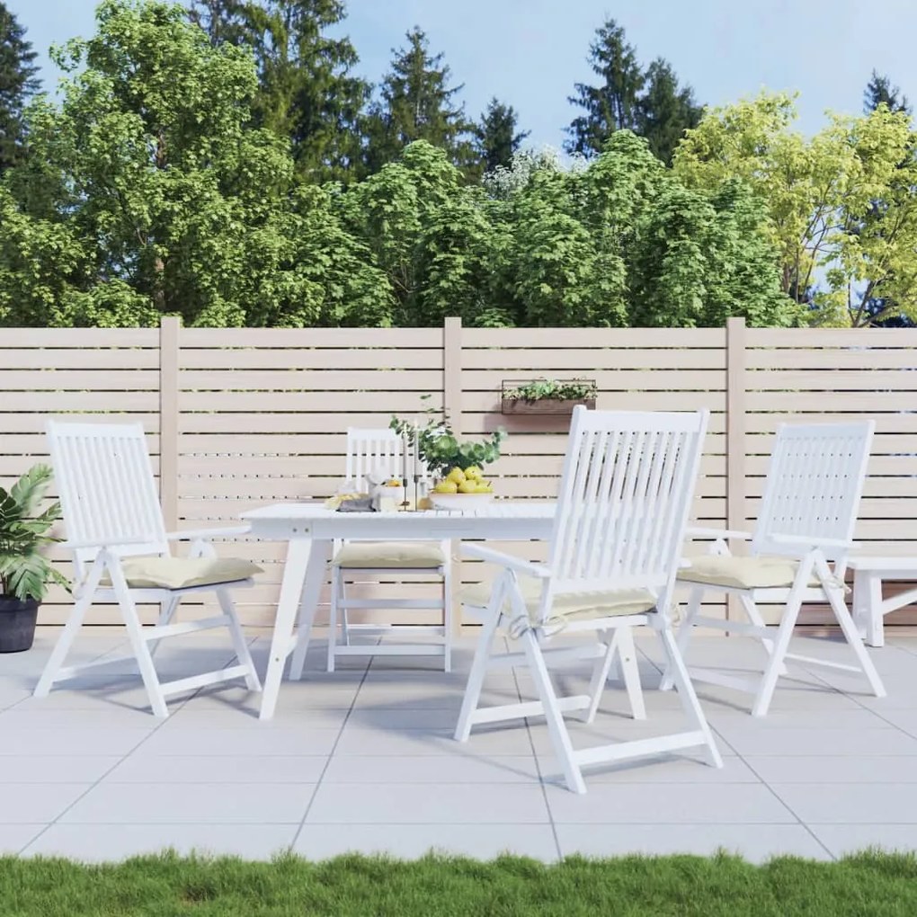vidaXL Almofadões de cadeira 4 pcs 50x50x7cm tecido oxford branco nata
