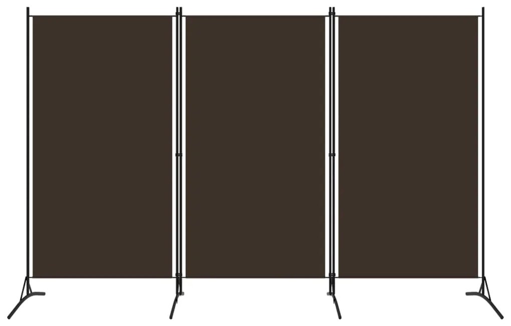 vidaXL Divisória de quarto com 3 painéis 260x180 cm castanho