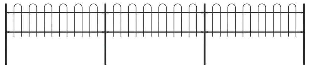Cerca jardim com topo em aros 5,1x0,6 m aço preto