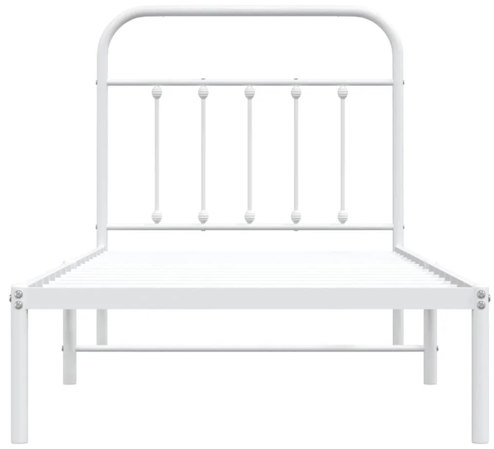 Estrutura de cama com cabeceira 90x200 cm metal branco