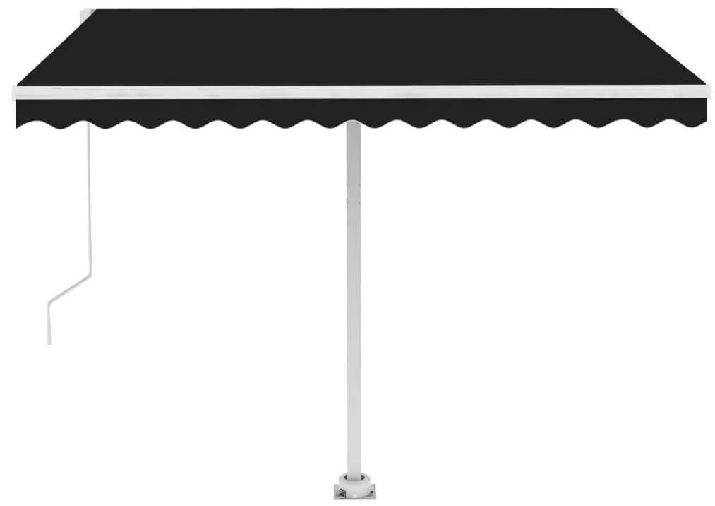 Toldo retrátil manual com LED 300x250 cm antracite