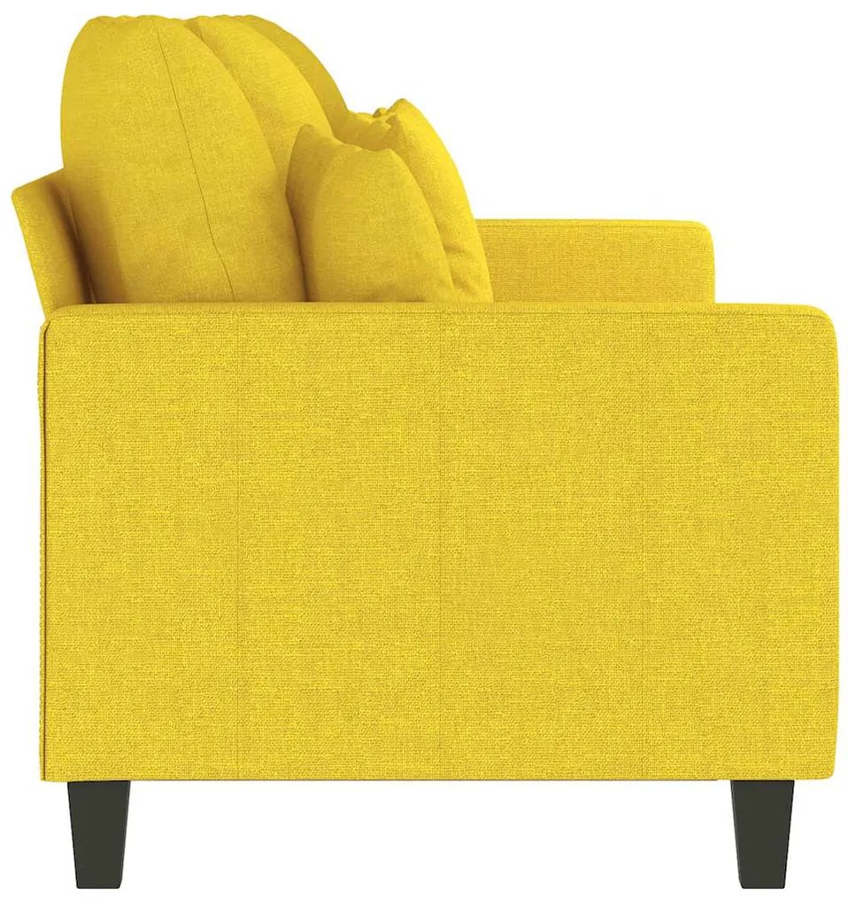 Sofá de 3 lugares 180 cm tecido amarelo-claro