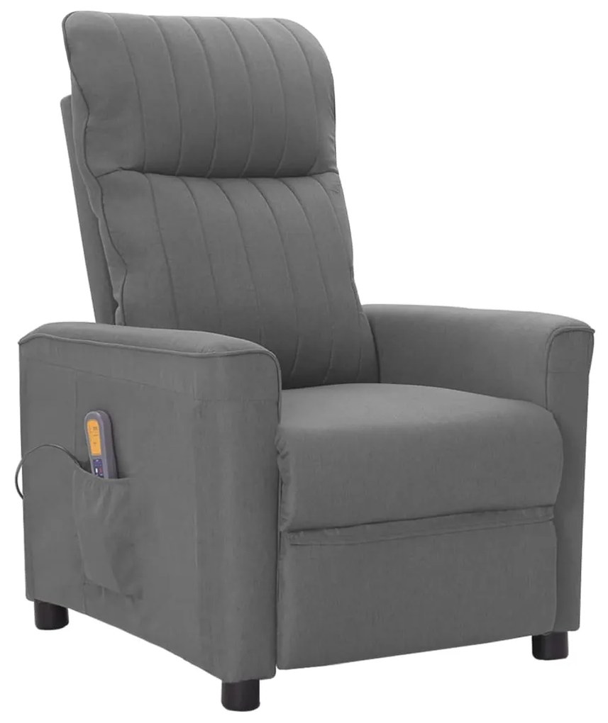 vidaXL Poltrona de massagens tecido cinzento-claro